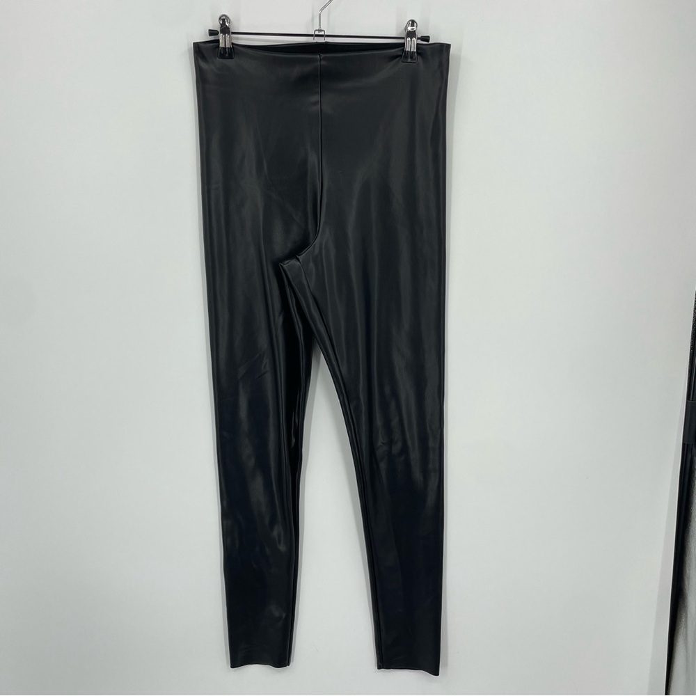 Joie Stretch Faux Leather Pull-On High Rise Leggings Black Sz M